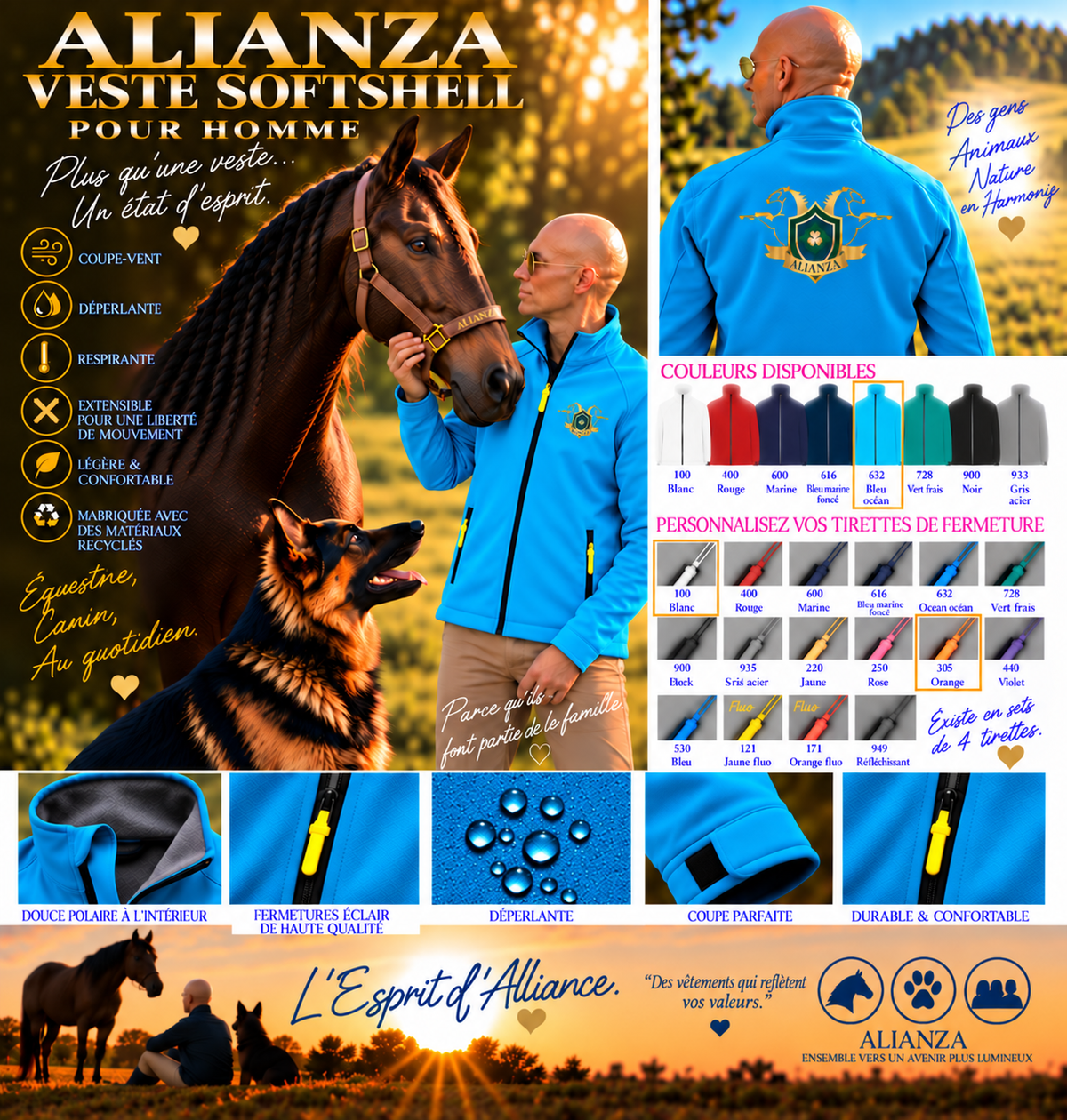 Alianza Premium Softshell Jacket – Men – Chest & Back Logo