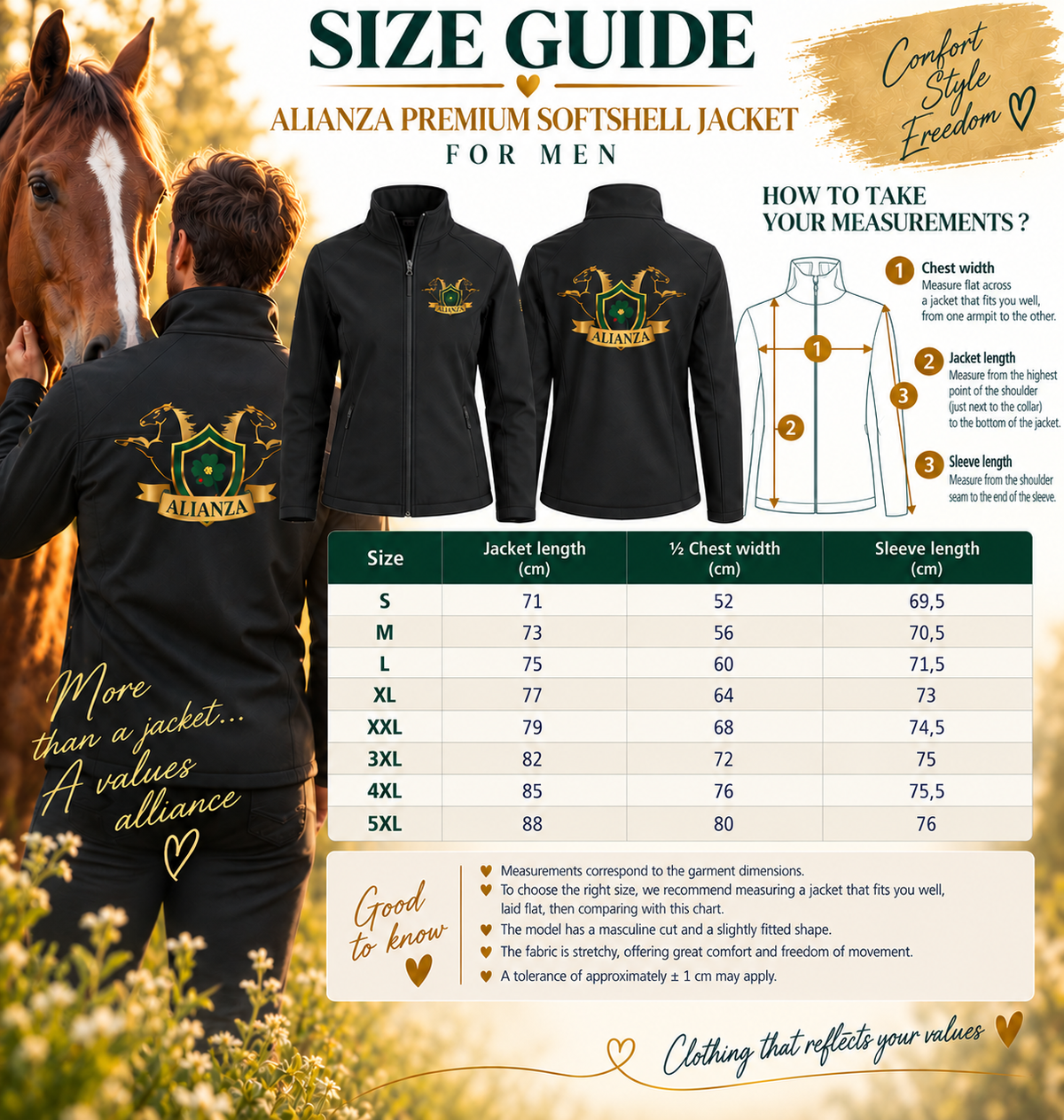 Alianza Premium Softshell Jacket – Men – Chest & Back Logo