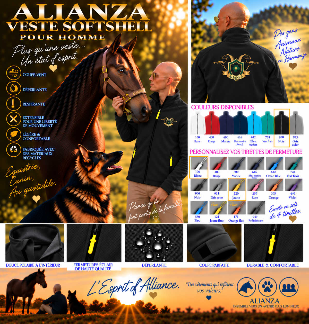 Alianza Premium Softshell Jacket – Men – Chest & Back Logo