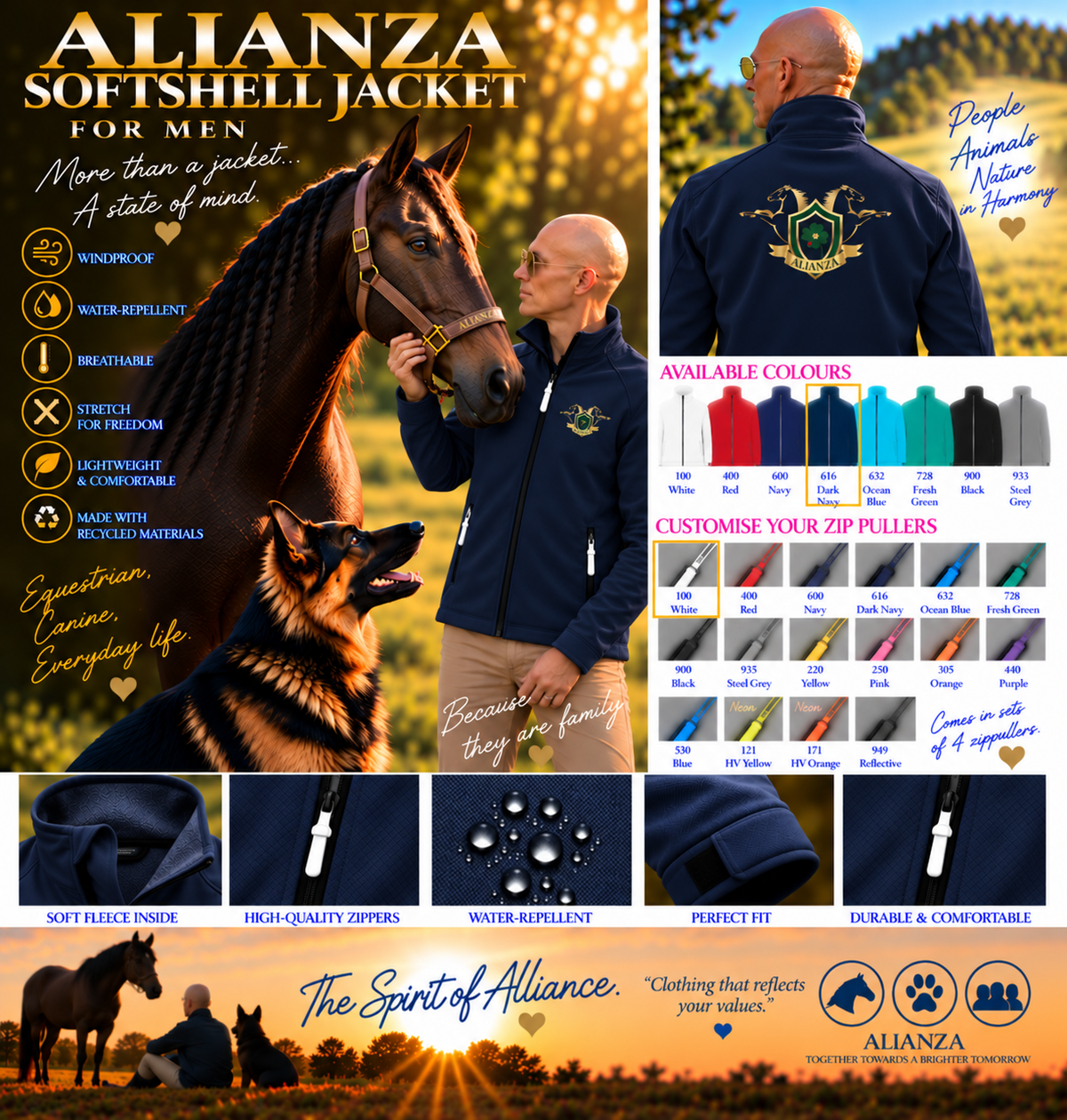 Alianza Premium Softshell Jacket – Men – Chest & Back Logo