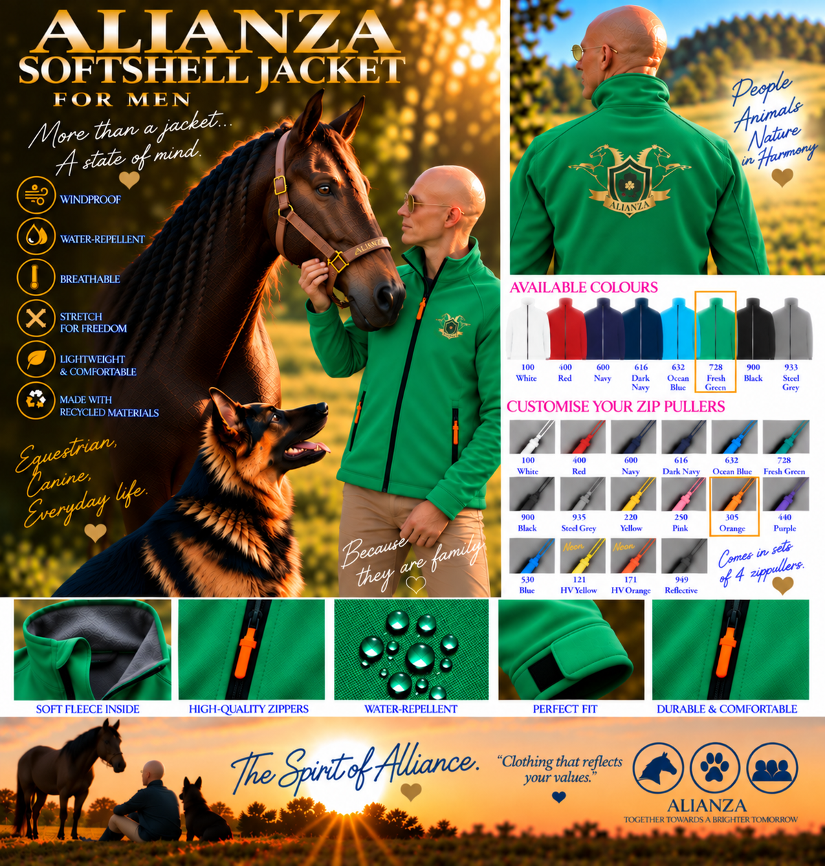 Alianza Premium Softshell Jacket – Men – Chest & Back Logo