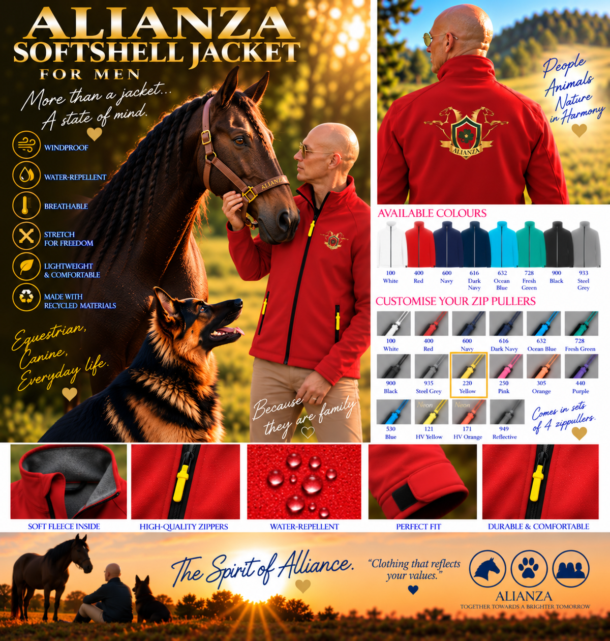Alianza Premium Softshell Jacket – Men – Chest & Back Logo