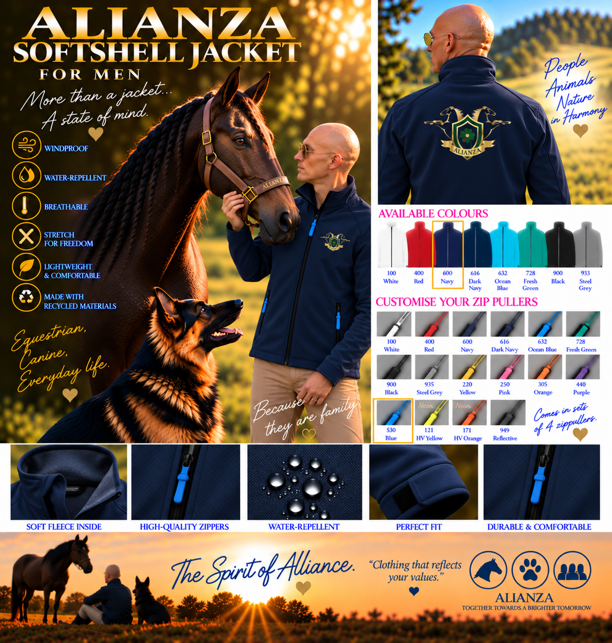 Alianza Premium Softshell Jacket – Men – Chest & Back Logo