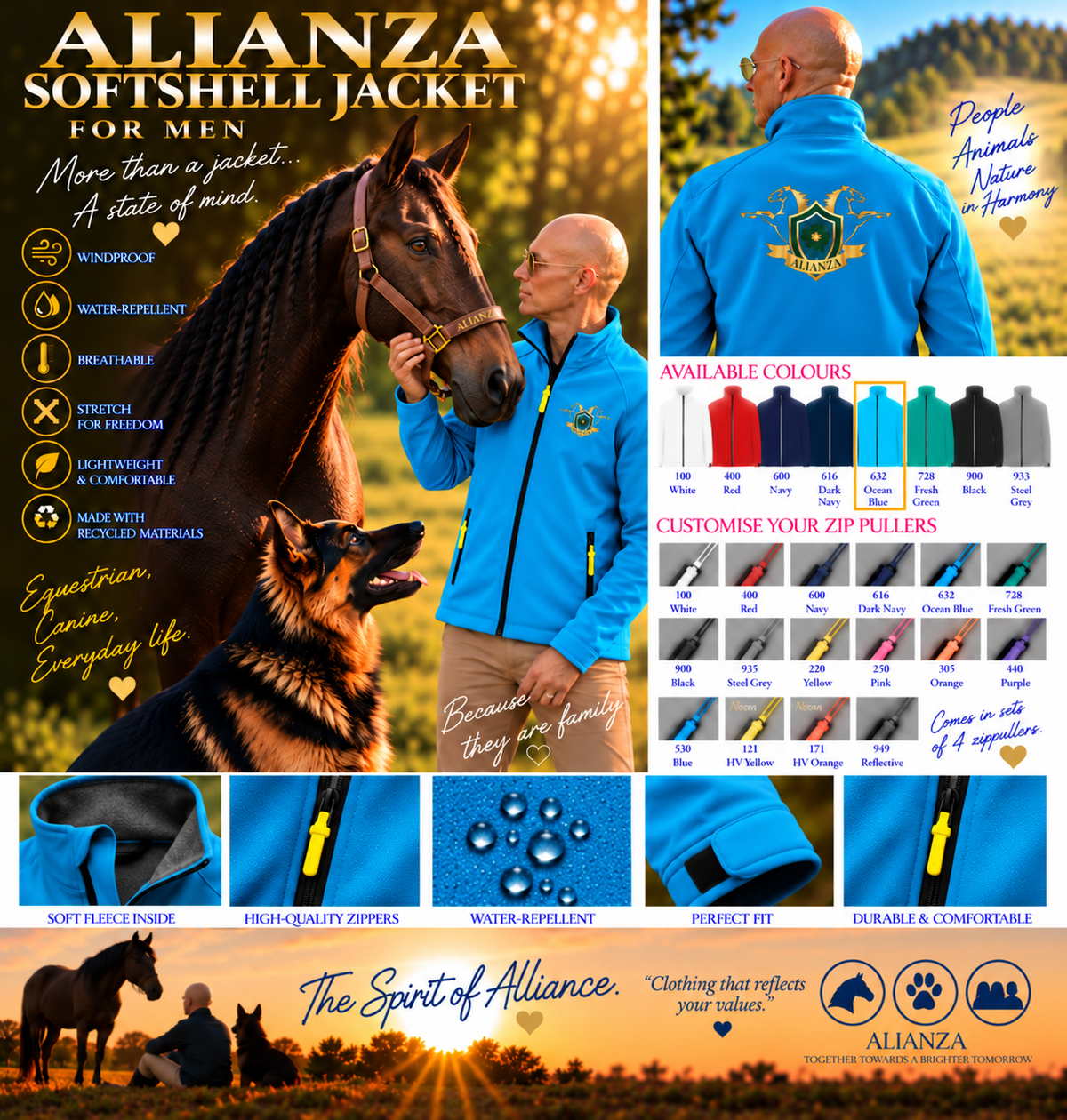 Alianza Premium Softshell Jacket – Men – Chest & Back Logo