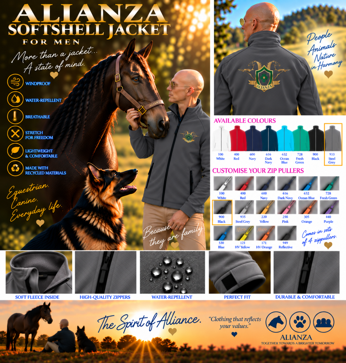 Alianza Premium Softshell Jacket – Men – Chest & Back Logo