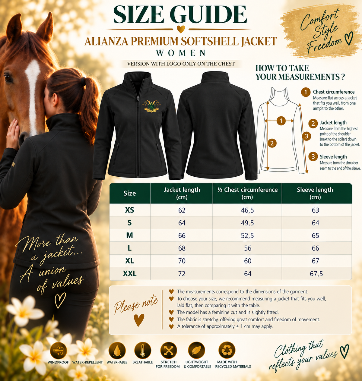 Alianza Premium Softshell Jacket – Women – Chest Logo
