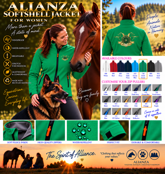 Alianza Premium Softshell Jacket – Women – Chest & Back Logo